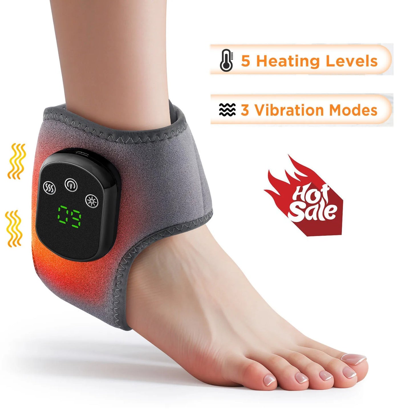 Hot Compress Vibration Massage Ankle Guard Band